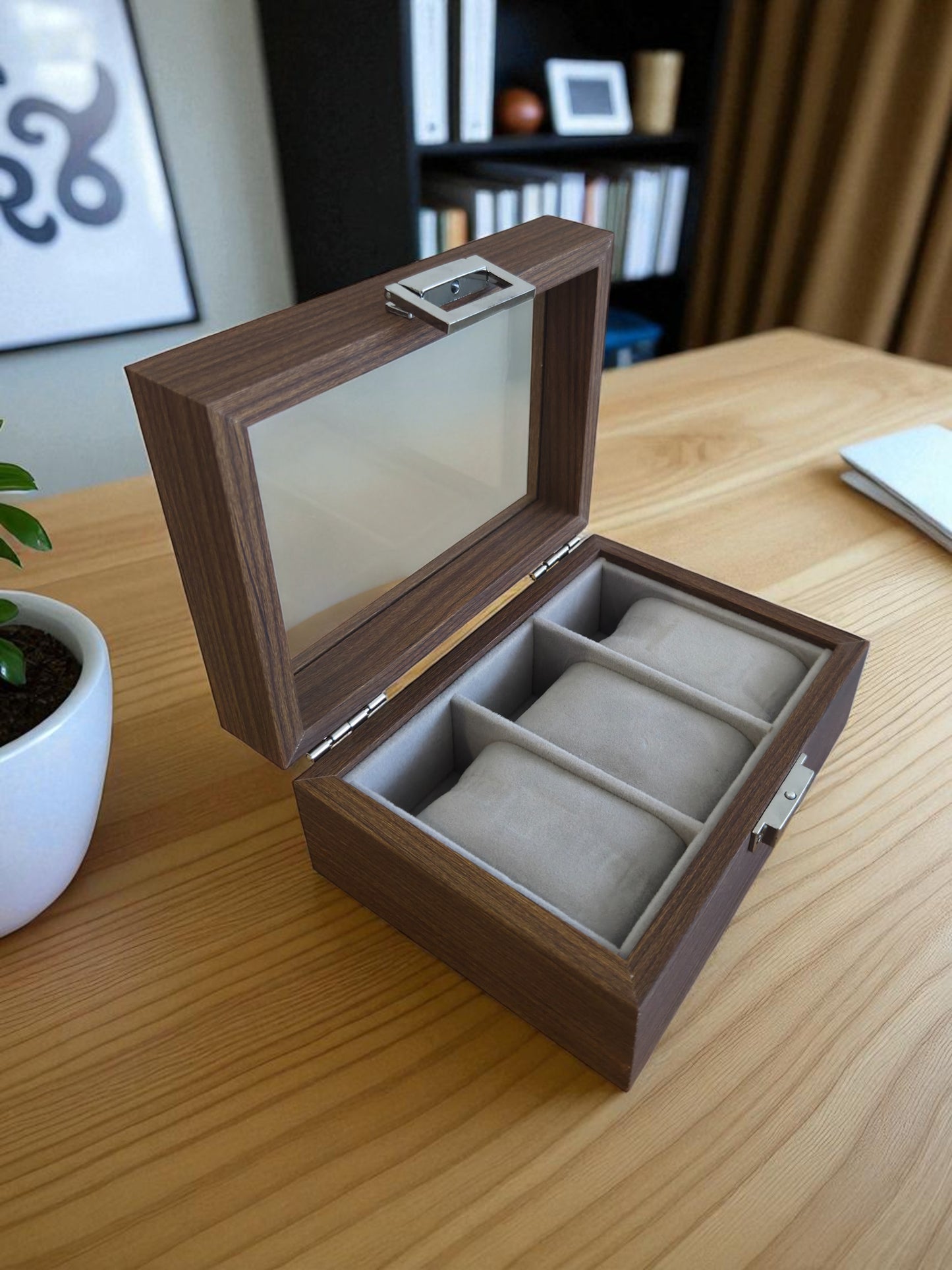 Coffret 3 montres – Bois noble & velours