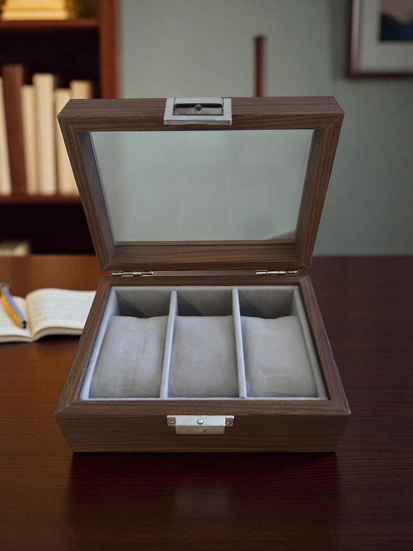 Coffret 3 montres – Bois noble & velours